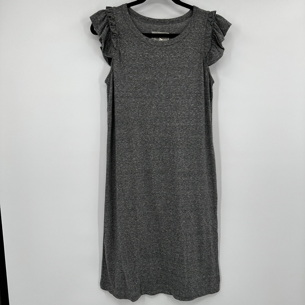 Current/Elliott Heather Grey Ruffle Muscle Dress Size 2 Clean‎ Girl Minimalist